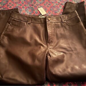 Sundance Dark Brown Leather Pants